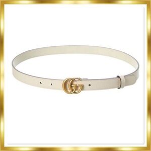 Gucci Leather Logo Double G Skinny Thin Belt size 80•32 ( XS-M)